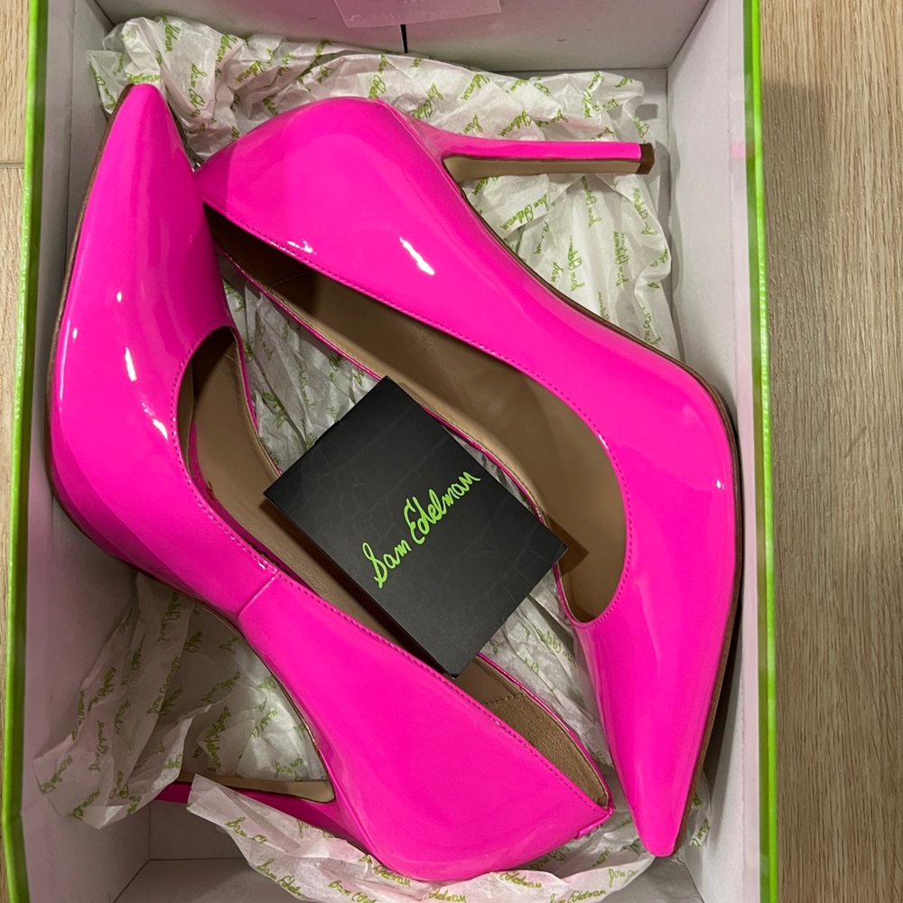 🩷Sam Edelman hot pink pointy toe heels🩷